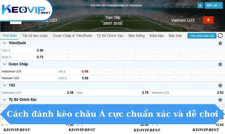 Cách Đánh Kèo Châu Á Hiệu Quả Nhất Cho Tân Binh KEOVIP 1 Cách đánh kèo châu Á cực chuẩn xác và dễ chơi
