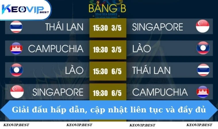 Lịch Thi Đấu 2 Giải đấu hấp dẫn, cập nhật liên tục và đầy đủ